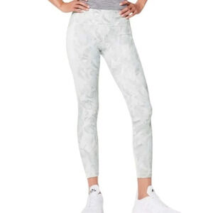 Lululemon Breezy Dot Tights 25" High Rise Mesh Accent Leggings Jasmine White 4